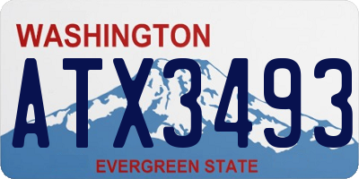 WA license plate ATX3493