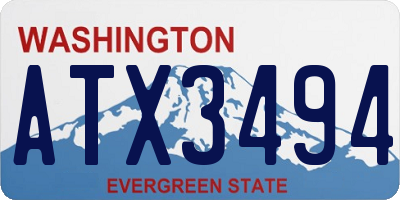 WA license plate ATX3494