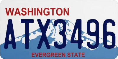 WA license plate ATX3496