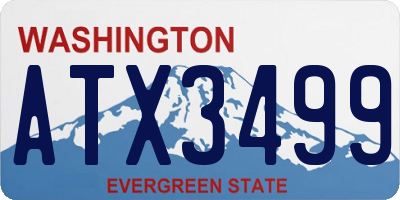 WA license plate ATX3499