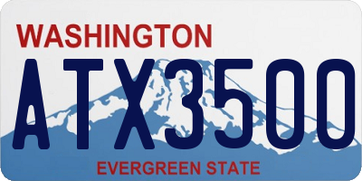 WA license plate ATX3500