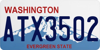 WA license plate ATX3502