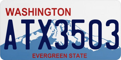 WA license plate ATX3503