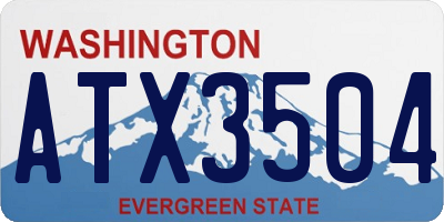 WA license plate ATX3504