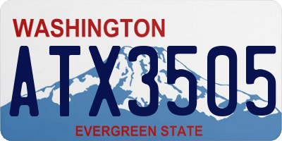 WA license plate ATX3505