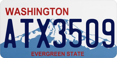 WA license plate ATX3509