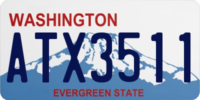 WA license plate ATX3511