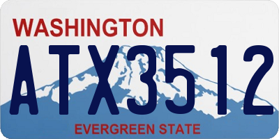 WA license plate ATX3512