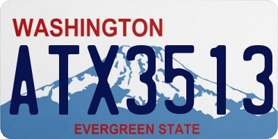 WA license plate ATX3513