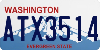 WA license plate ATX3514