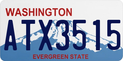 WA license plate ATX3515