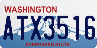 WA license plate ATX3516
