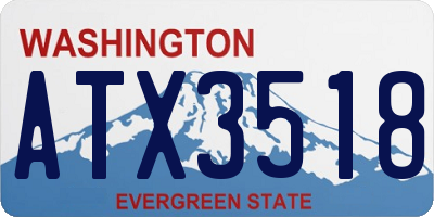 WA license plate ATX3518