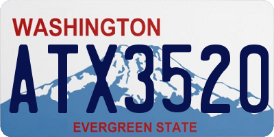 WA license plate ATX3520