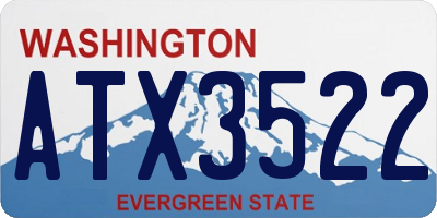 WA license plate ATX3522