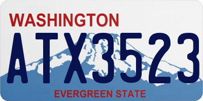 WA license plate ATX3523