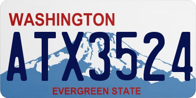 WA license plate ATX3524