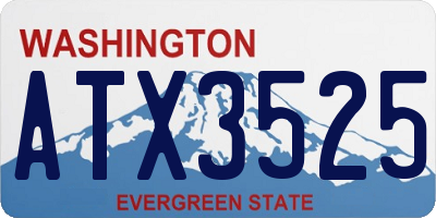 WA license plate ATX3525