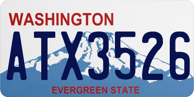WA license plate ATX3526