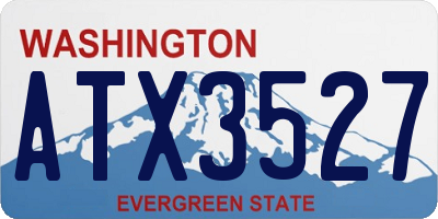 WA license plate ATX3527
