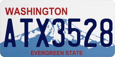 WA license plate ATX3528