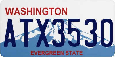 WA license plate ATX3530