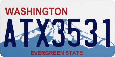 WA license plate ATX3531