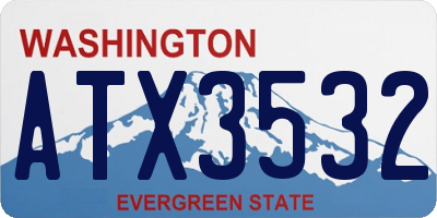 WA license plate ATX3532
