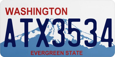 WA license plate ATX3534