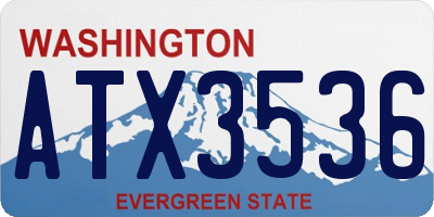 WA license plate ATX3536
