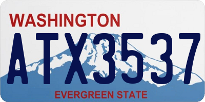WA license plate ATX3537