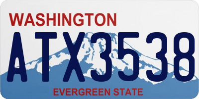 WA license plate ATX3538