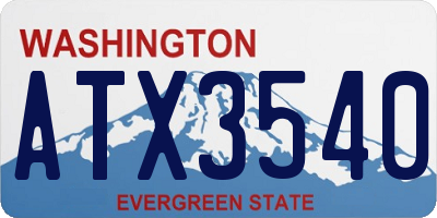 WA license plate ATX3540