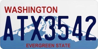 WA license plate ATX3542