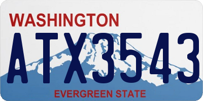 WA license plate ATX3543