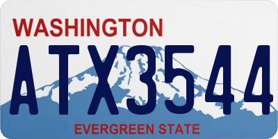 WA license plate ATX3544