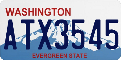 WA license plate ATX3545