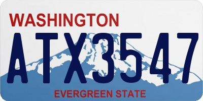 WA license plate ATX3547