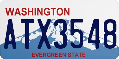 WA license plate ATX3548