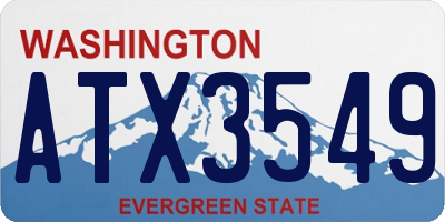 WA license plate ATX3549
