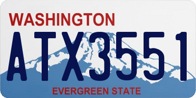 WA license plate ATX3551