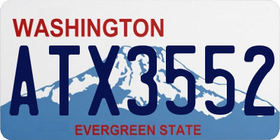 WA license plate ATX3552