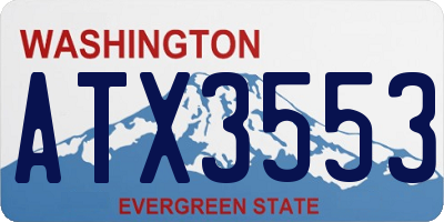 WA license plate ATX3553