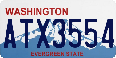 WA license plate ATX3554