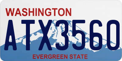 WA license plate ATX3560