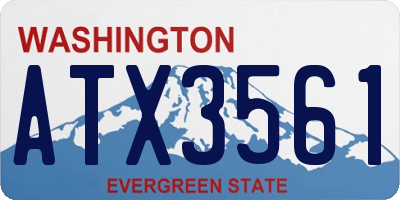 WA license plate ATX3561
