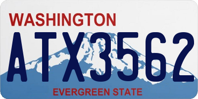 WA license plate ATX3562