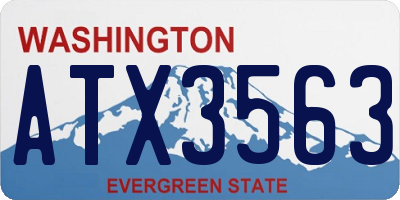 WA license plate ATX3563