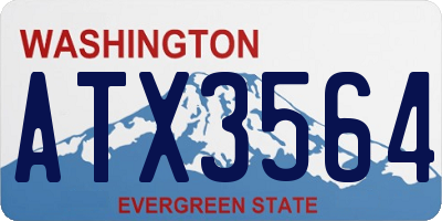 WA license plate ATX3564