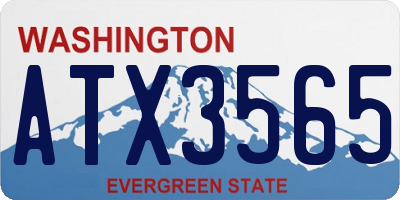 WA license plate ATX3565